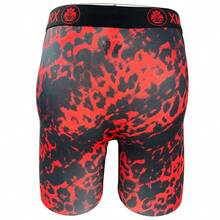 New Arrival Red Leopard Print Men's Athletic Boxer Briefs - Red - View 3