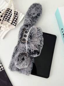 兔子設計抗摔手機殼，適用於三星Z Flip 5英寸 - 灰色 - 查看 3