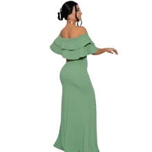 Women Dresses - Olive Green - View 2