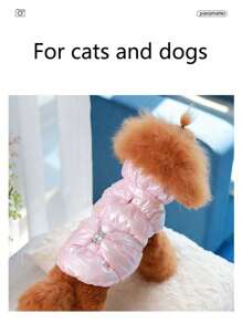 Pet Vest Princess Style Thickened Down Coat For Dogs And Cats In Autumn And Winter - White - View 5