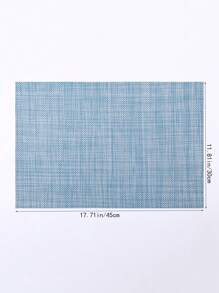 6入組塑料編織餐墊,優雅的矩形塑料編織餐墊,適用於室內或室外飲食,可水洗,可重複使用,防滑,極簡實色餐具墊,編織厚pvc保溫餐墊,防水 - 黃色 - 查看 3