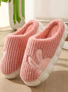 女式冬季保暖毛絨拖鞋防滑厚底室內家用