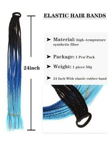 鮮艷馬尾辮髮型配件,繽紛假髮,色織選擇多種彩虹編織合成髮片,配搭橡皮筋,適用於日常和瘋狂髮型,女性髮型延伸和美容工具 - 查看 5