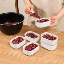 Caja De Congelador De Porcionamiento De Arroz Integral Para Almacenamiento De Comidas Para Bajar De Peso Y Recolección De Granos En El Refrigerador - Blanco - Ver 1