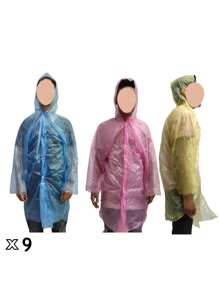 Capa Impermeable Paquete 9 pz Economico y Sencillo para Lluvia - Multicolor - Ver 1