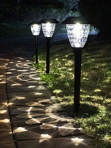 2入組太陽能戶外LED白色燈草坪燈,不銹鋼玻璃防水山水途徑,花園裝飾用品合適的適用於小路草地庭院(黑色白色燈,銀濃烈香調燈)