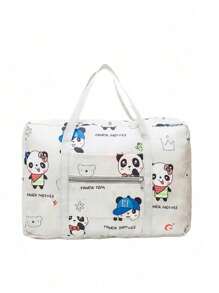 Tổ chức du lịch Túi xách cuối tuần Vali di động Túi lưu trữ quần áo du lịch lớn - Màu Xám nhạt - Xem 2