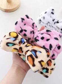 1pc-Băng đô vải nhung in họa tiết da báo thời trang đáng yêu Đồ trang trí tóc co giãn cho phụ nữ Trang trí phòng tắm gia đình Mùa hè - Nhiều màu - Xem 4
