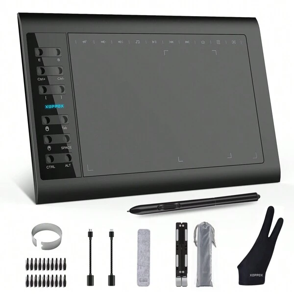 10 X 6 Inch Graphic Drawing Tablet Featuring an Extra Large Active Area