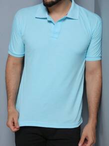 Men Polo Shirts - 淺藍色 - 查看 2