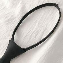 1入組黑色不規則領帶，適合男女裝，學生，簡約懶人無領帶，新款啞光夾子 - 黑色 - 查看 8