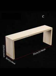 1pc 35cm Multi-Size Wooden U-Shaped Desktop Display Stand, Versatile Acrylic Step Organizer For Collectibles, Action Figures, Blind Boxes - Beige - View 5