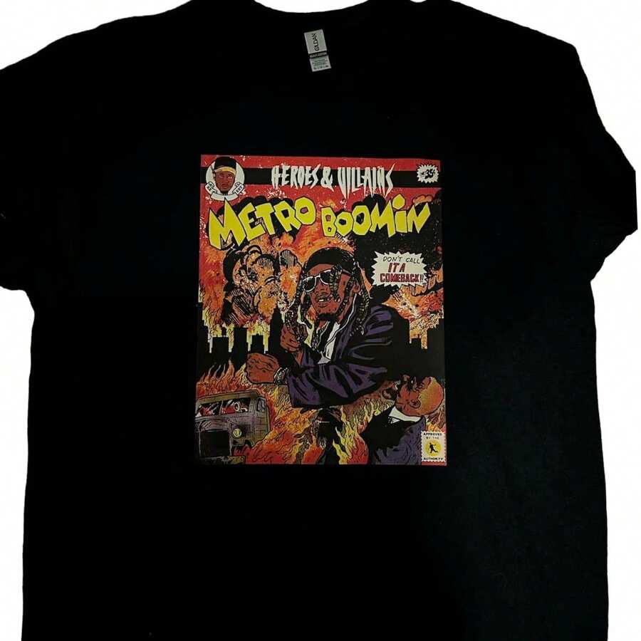Metro Boomin Comic Men's T-Shirt - 黑色 - 查看 1
