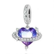 WOSTU 心型珠寶系列1入組925純銀心型魅力珠寶吊墜,適用於原創diy手鏈和項鍊,女士精品珠寶 - 銀色 - 查看 18