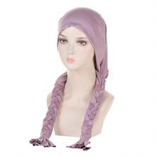 Ladies' Headband With Braids And Cap, Suitable For All Seasons - Olive Green - View 8