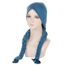 Ladies' Headband With Braids And Cap, Suitable For All Seasons - Olive Green - View 5