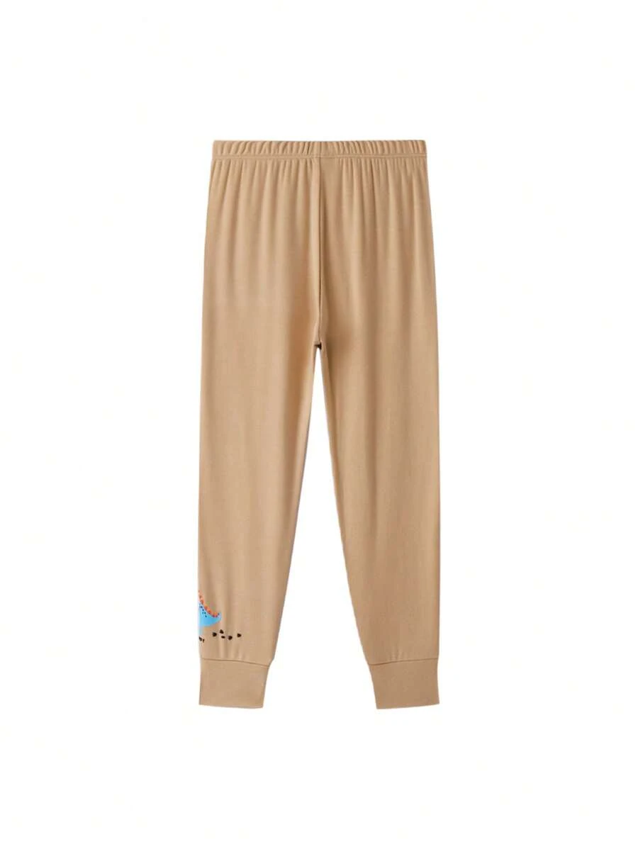 Annil 男童保暖Modal暖底家居長褲，褲腳收口卡其色 - 卡其色 - 查看 1