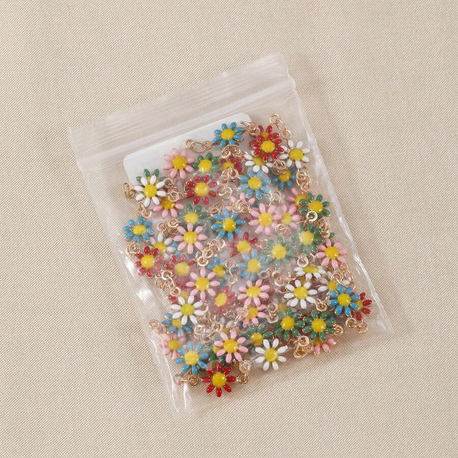 1米彩色0.7cm小菊花形金屬長鍊,手鐲,身體鍊和耳環製作材料,適用於女性diy個性化珠寶 - 彩色 - 查看 1