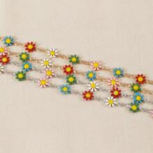 1米彩色0.7cm小菊花形金屬長鍊,手鐲,身體鍊和耳環製作材料,適用於女性diy個性化珠寶 - 彩色 - 查看 5