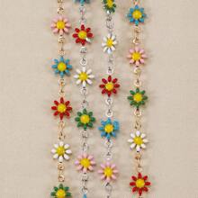 1米彩色0.7cm小菊花形金屬長鍊,手鐲,身體鍊和耳環製作材料,適用於女性diy個性化珠寶 - 彩色 - 查看 6