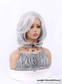 amir hair Ngắn Dợn sóng Tóc giả Bóng Màu xám Hỗn hợp Trắng Quăn Bob Tóc giả Đối với phụ nữ Cằm Chiều dài Xám Nhiều lớp Dợn sóng Bob Tóc giả Tóc mái Vẻ ngoài Tự nhiên Tóc giả tổng hợp Đối với Quý cô Hằng ngày Hóa trang Tóc Tóc giả - Màu Xám nhạt - Xem 2