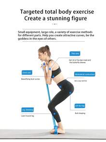 1pc Foot Pedal Resistance Band Training Equipment For Sit-, Waist Slimming And Body Shaping, Multifunctional - Blue - View 6