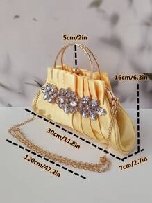 Fashionable Ladies' Gold Clutch Purse For Evening Party - Gold - View 3