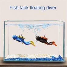 1入組新款樹脂藍色潛水員潛艇魚缸裝飾,浮球水族箱裝飾海底世界 - 藍色 - 查看 5