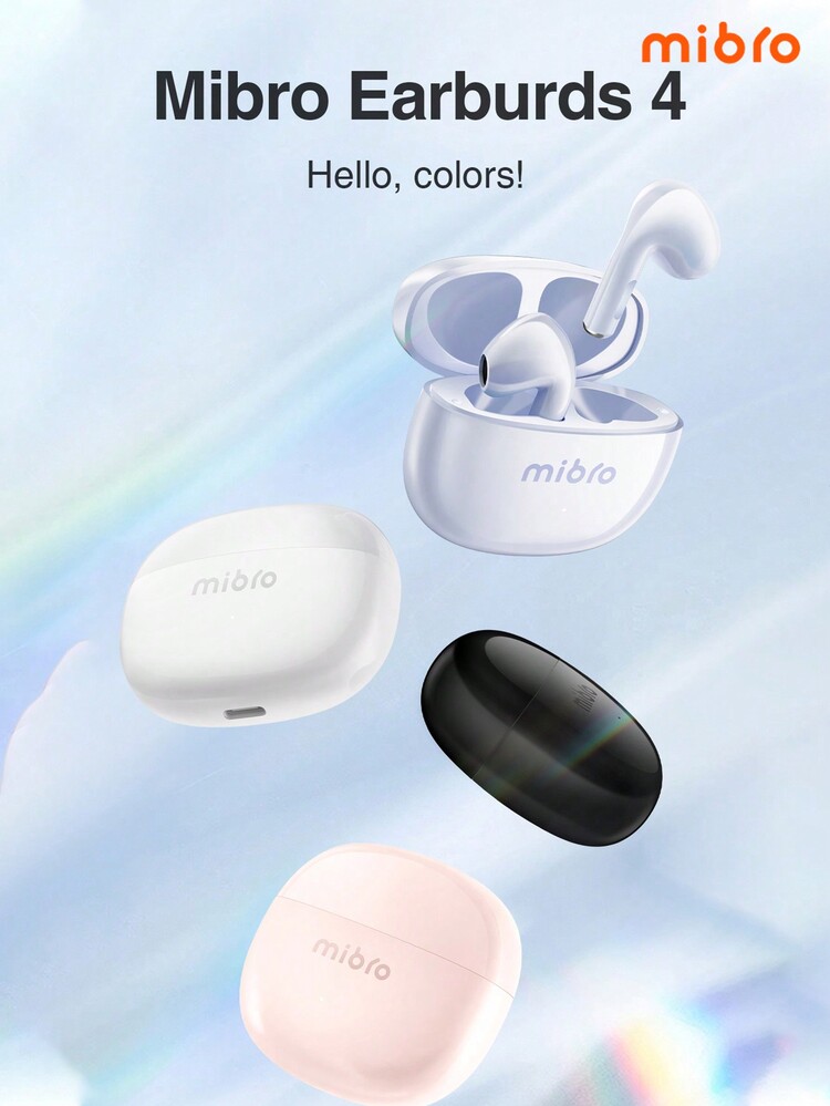 Mibro Micro Earbuds4 藍牙耳機無線耳機觸控控制防水 ENC 高清通話取消迷你運動 TWS 耳機白色 - 白色 - 查看 2