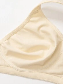 Plus Floral Pattern Wireless Bra - Apricot - View 8