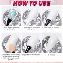 Poudre fine de miroir magique de laser de Nail Art, poudre fine de paillettes holographiques d'effet de miroir de licorne, convient pour la décoration de DIY de Nail Art de salon de la maison, livré avec 1 bâton d'ombre à paupières, des charmes d'ongle, des pierres précieuses d'ongle, des fournitures d'ongle