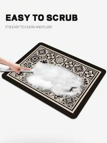 1入組咖啡機珪藻泥排水墊,柔軟橡膠排水墊,防滑超吸水耐磨碗碟烘乾墊,檯面餐桌墊,庭園桌面裝飾,家庭廚房必需品 - 黑與白 - 查看 5