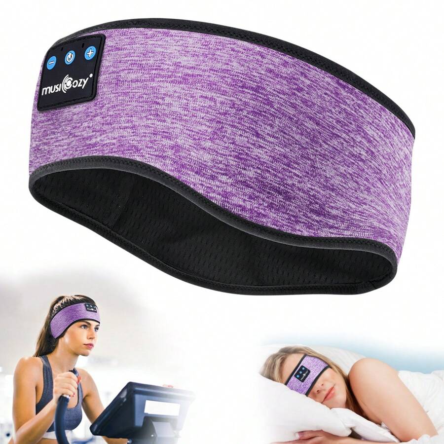 MUSICOZY Sleep Headphones Bluetooth 5.2 Headband, Sports Wireless Earphones Sweat Resistant Earbuds Sleeping Headphone with Ultra-Thin HD Stereo Speaker for Workout Running Cool Gadgets Unique Gifts - 紫羅蘭色 - 查看 1
