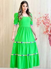 Women Dresses - 青檸色 - 查看 2