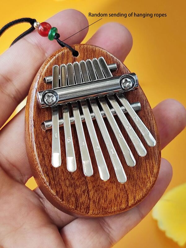 1set Water Drop Shape 8Tone Mini Thumb Qin Solid Wood Five Finger Qin