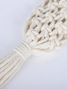 1入手工編織波西米亞風格綁帶夢網,配流蘇裝飾 - 米色 - 查看 6