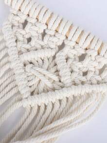 1入手工編織波西米亞風格綁帶夢網,配流蘇裝飾 - 米色 - 查看 7