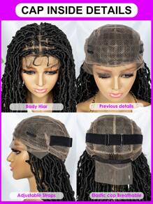 36inch Full Lace Synthetic Fiber Braid Head-cover Wig - Black - View 5