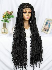 36inch Full Lace Synthetic Fiber Braid Head-cover Wig - Black - View 8