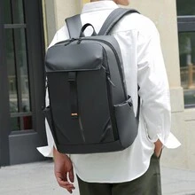 Mochila para hombre, impermeable, de moda, estilo funcional, de gran capacidad, para conducción al aire libre, bolsa de viaje para ordenador - Gris - Ver 8