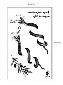 1張黑色抽象小蛇紋身暫時貼紋,適用於肩部、頸部、鎖骨、身體 - 黑色 - 查看 8