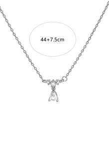 1入網紅水滴形鑲鑽吊墜閃亮項鍊,適用於聚會、約會、日常穿戴、禮物