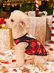 PETSIN 1 件聖誕寵物套裝服裝寵物背心 - 彩色 - 查看 4