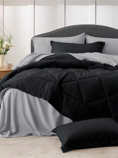 Bedsure Valentine's Day Comforter Set - 5/7 Pieces Reversible Bed Set Bed In A Bag With Comforters, Sheets, Pillowcases & Shams, For Spring Decor, Wedding Decor, Easter Decor, Room Decor, Home Decor