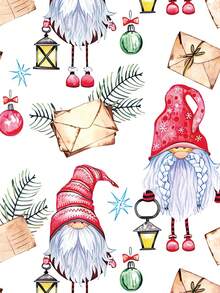 1 Funda De Almohada Con Patrón De Dibujos Animados Navideños