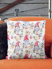 1 Funda De Almohada Con Patrón De Dibujos Animados Navideños