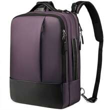 Shendy Vendy Mochila De Gran Capacidad Impermeable Escolar Con Carga Usb, bolso para estudiantes hombres y mujeres resistente al desgaste para viaje diario - Morado Violeta - Ver 4