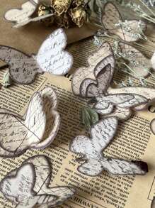 45入組復古蝴蝶剪影與英文字母裝飾手帳紙 - 彩色 - 查看 7