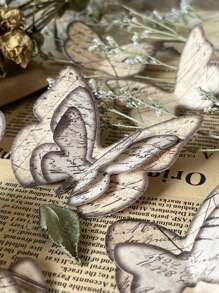 45入組復古蝴蝶剪影與英文字母裝飾手帳紙 - 彩色 - 查看 1