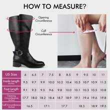 Spring Women's Extra Wide Calf Pull On Side Zipper Knee High Boots Wedding Party Christmas Halloween Fall Winter Shoes Women - màu đen - Xem 8